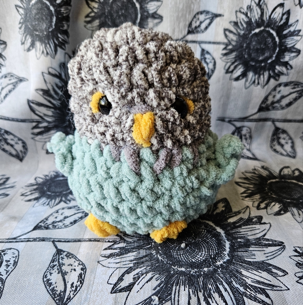 Crochet Turquoise Budgie Parakeet Bird Amigurumi Plushie